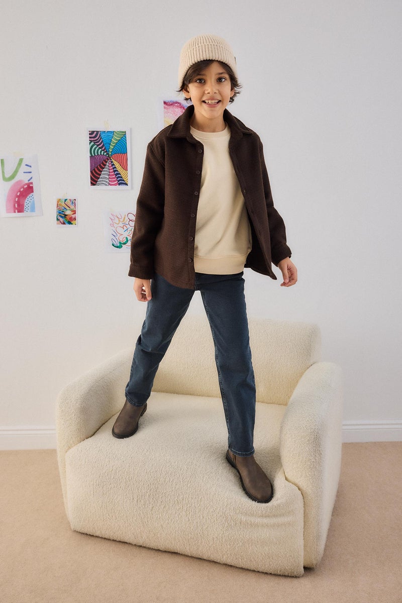 ديفاكتو قميص بولو اولادي كم طويل اوفر سايز بياخة بولو - Image 2